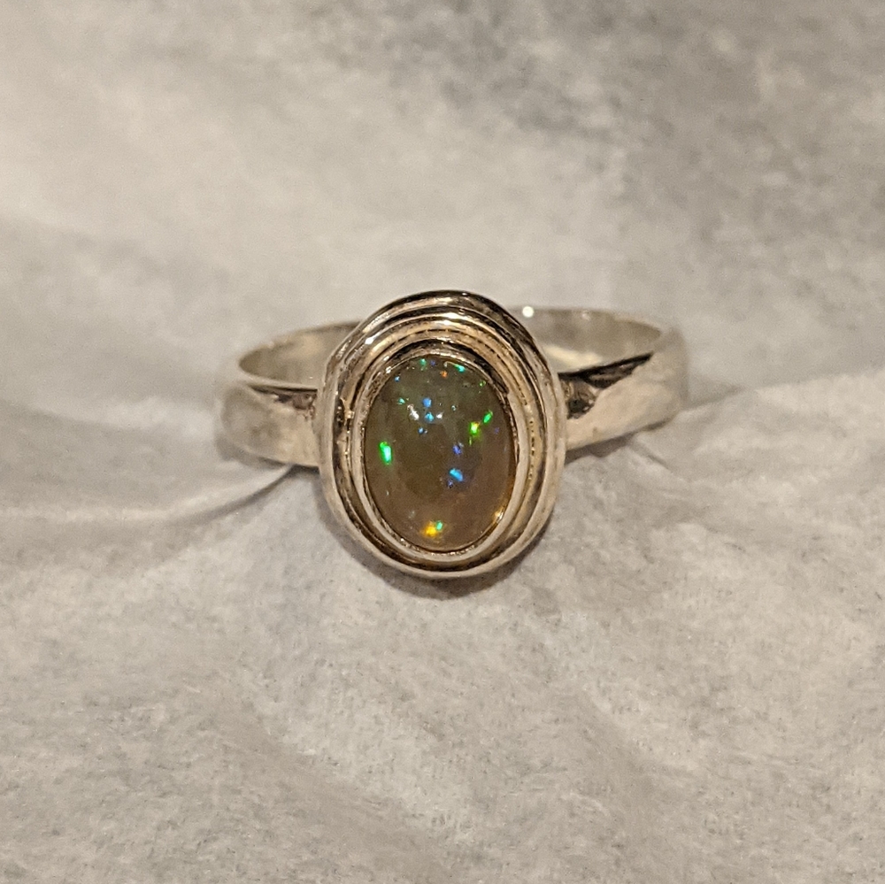 SOLD*  Ethiopian Opal Ring, Size 8 Brilliant Fire - Picture 10 of 10